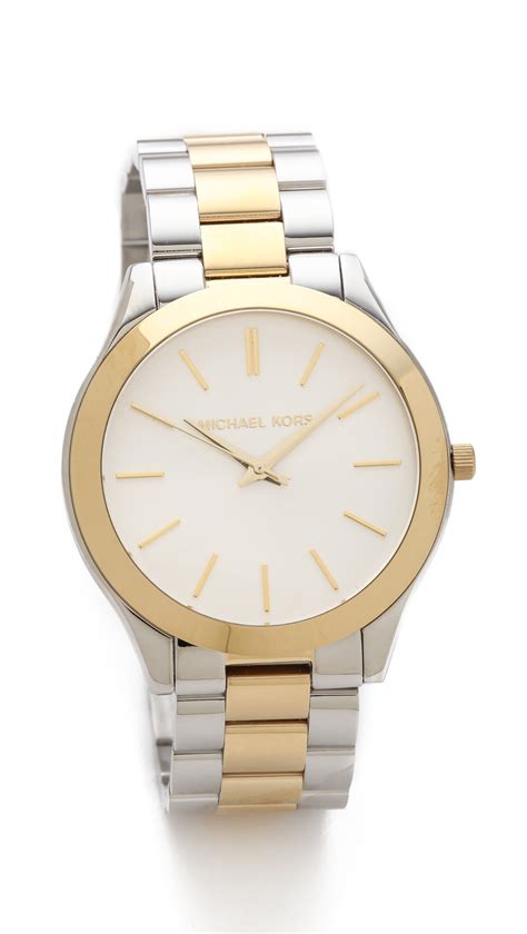 michael kors slim runway watch men's|Michael Kors runway watch silver.